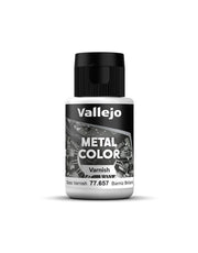 Vallejo Metal Color: Gloss Varnish (32ml) - Small white plastic bottle with black screw cap, labeled Vallejo Metal Color Gloss Varnish paint, 32ml.