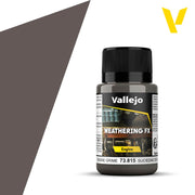 Vallejo Weathering FX: Engine Grime (40ml) - 40ml Vallejo Weathering FX Engine Grime paint bottle with black cap and detailed product label.