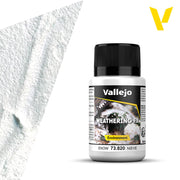 Vallejo Weathering FX: Snow (40ml) - 40ml bottle of Vallejo Weathering FX Snow effect paint with black cap and detailed label.