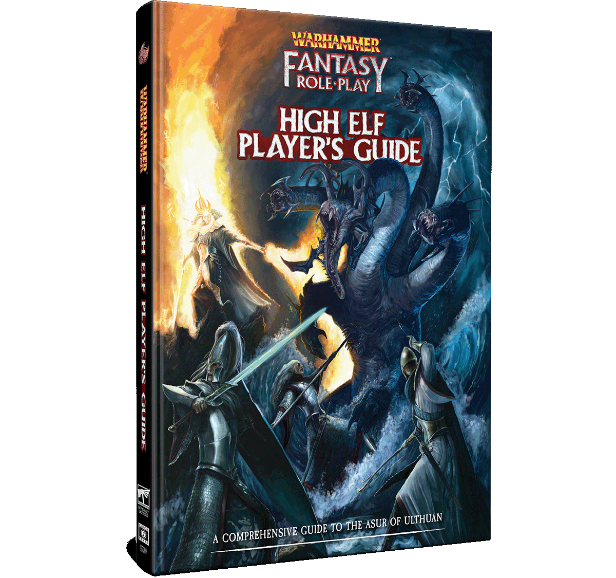 Warhammer Fantasy Roleplay: High Elf Player's Guide - Warhammer Fantasy Roleplay High Elf Player's Guide book with dark fantasy cover art showing armored elves in battle against.