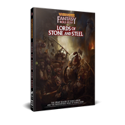 Warhammer Fantasy Roleplay: Lords of Stone and Steel (PREORDER) - Hardcover Warhammer Fantasy Roleplay book Lords of Stone and Steel with dark, detailed fantasy battle artwork on cover.