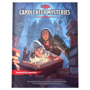 D&D 5E: Candlekeep Mysteries - Dungeons & Dragons Candlekeep Mysteries book cover with a wizard reading a glowing book inside a library tower at night.