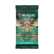 Magic the Gatherine - Streets of New Capenna - Set Booster Pack - Magic the Gathering Streets of New Capenna Set Booster Pack with green and gold artwork of a winged figure.