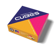 Wrestling Cubes - Triangular box with navy blue, yellow, and pink panels, featuring bold white "Wrestling Cubes" text and tactile hexagon.