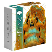 Wroth: Paldeyn Faction - Board game expansion box featuring a golden armored female warrior with flowing hair and a glowing blue emblem on her chest.