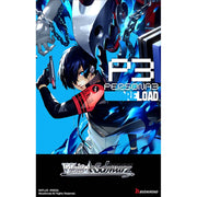 WEISS SCHWARZ: PREMIUM BOOSTER: PERSONA 3 RELOAD (6CT) (REPRINT) - Trading card game booster pack featuring anime character with black hair, red armband, and blue energy effects on a blue.