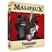 Malifaux 3rd Edition: Propagandist - Malifaux 3rd Edition Propagandist miniature box featuring a figure in a brown coat holding a megaphone against a red and.