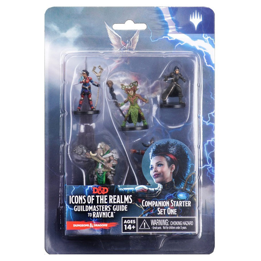 D&D Icons of the Realms: Guildmaster's Guide to Ravnica - D&D Icons of the Realms Guildmaster's Guide to Ravnica set with four detailed fantasy miniatures in clear plastic blister.