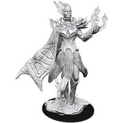 D&D Nolzur's Marvelous Miniatures: Cloud Giant - Unpainted plastic miniature of a towering cloud giant with flowing cape, armor plates, and magical orb in hand on round base.