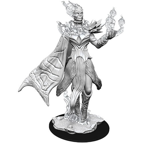 D&D Nolzur's Marvelous Miniatures: Cloud Giant - Unpainted plastic miniature of a towering cloud giant with flowing cape, armor plates, and magical orb in hand on round base.