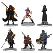 Critical Role: Exandria Unlimited - The Crown Keepers Boxed Set - Set of six detailed fantasy character miniatures in varied dynamic poses, featuring diverse costumes and weapons on round.