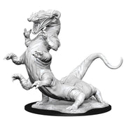 D&D Nolzur's Marvelous Minis: Behir - Unpainted gray resin miniature of a Behir monster with a snake-like body, multiple legs, and an open mouth showing sharp.