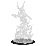 Pathfinder Battles Deep Cuts: Huge Fire Elemental Lord - Large translucent fiery elemental figure rising from swirling flames on a round black base.