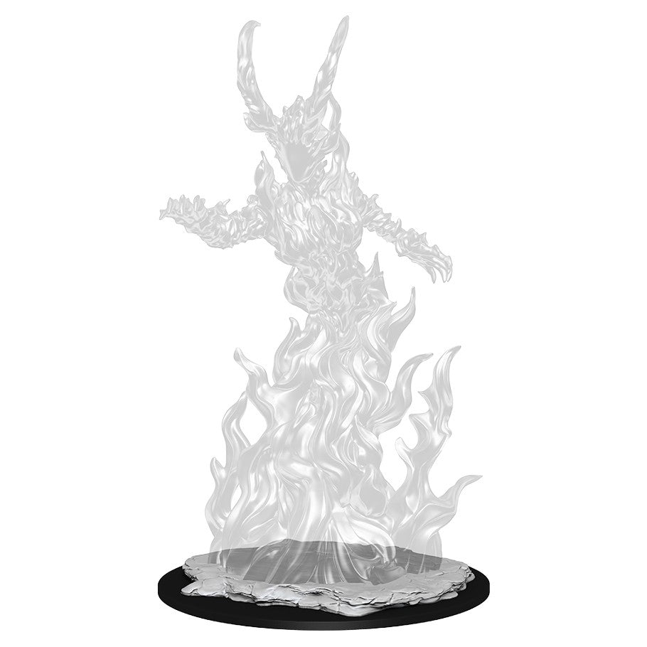 Pathfinder Battles Deep Cuts: Huge Fire Elemental Lord - Large translucent fiery elemental figure rising from swirling flames on a round black base.