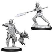 Magic The Gathering: Coralhelm Commander & Wavewatch - Armored warrior with spear and armored figure wielding spiked mace on round black bases.