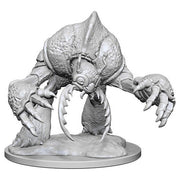 D&D Nolzur's Marvelous Minis: Umber Hulk - Gray plastic miniature of a monstrous umber hulk with large clawed hands and segmented body on round base.