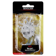 Dungeons & Dragons Nolzur’s Marvelous Unpainted: Beholder W12.5 - Unpainted white resin Dungeons & Dragons Beholder miniature with multiple eye stalks and a large central eye and toothy.