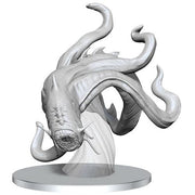 D&D Nolzur's Marvelous Minis: Aboleth - Gray plastic miniature of a multi-tentacled sea creature with a large mouth and textured skin on a clear round base.