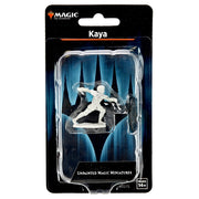 Magic The Gathering: Kaya - Magic The Gathering Kaya miniature figure in dynamic pose with transparent base, packaged on black and blue backing card.