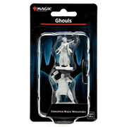 Magic The Gathering: Ghouls - Set of two unpainted gray plastic Magic The Gathering Ghouls miniatures in clear plastic blister pack with black and blue.