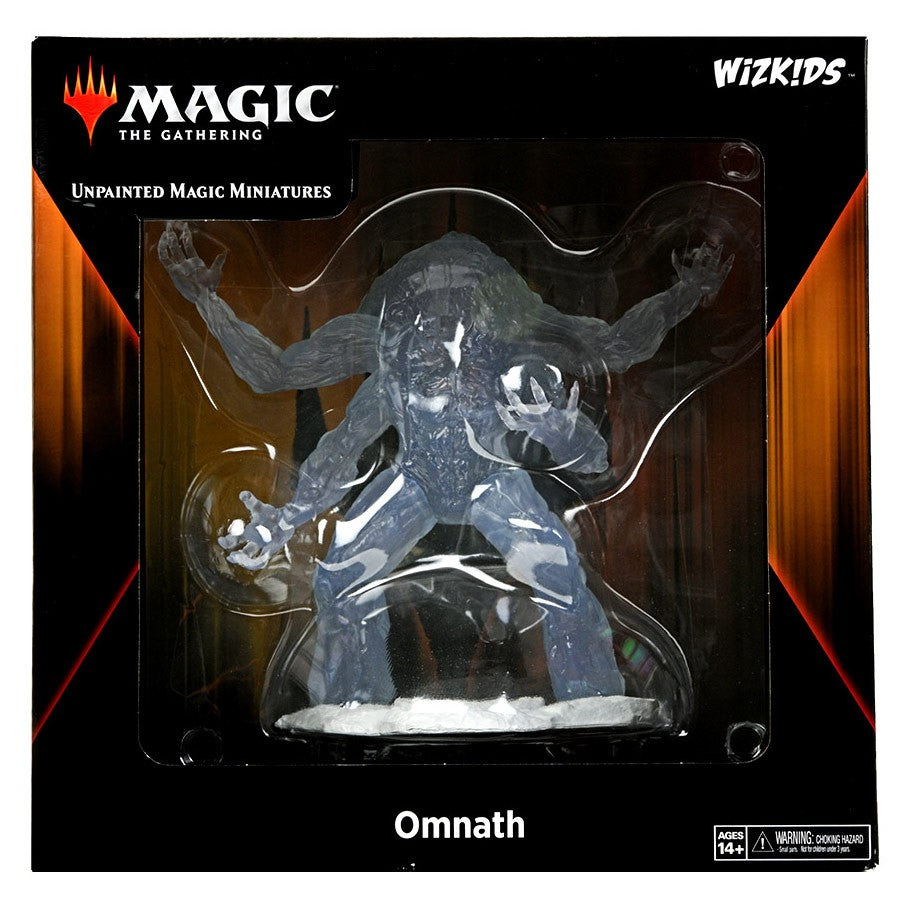 Magic The Gathering: Omnath - Unpainted Omnath miniature from Magic The Gathering with a dynamic pose and multiple limbs.