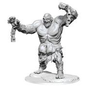 D&D: Nolzur's Marvelous Minis: Mouth of Grolantor - Unpainted gray plastic miniature of a muscular giant holding broken chains with an aggressive expression.