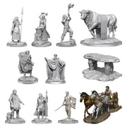 Deep Cuts: Brigante Celts - Eleven unpainted fantasy miniatures including warriors, a chariot with horses, a bull, and a stone altar.