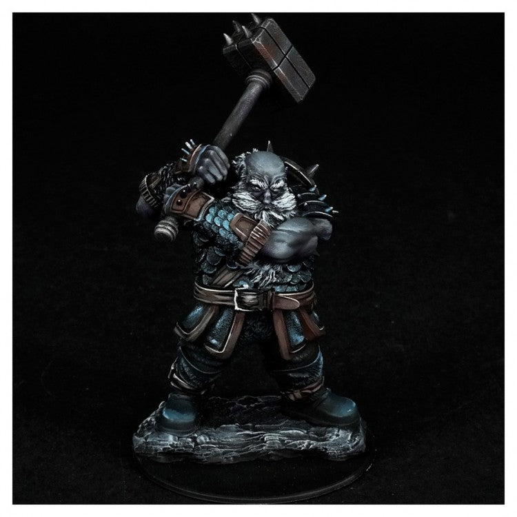 Paint Night Kit: Dungeons & Dragons: Large Duergar - Painted large Duergar miniature wielding a massive hammer with detailed armor and spiked helmet.