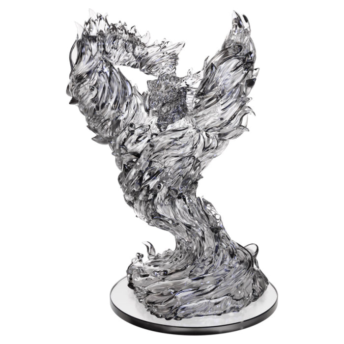 D&D: Nolzur's Marvelous Minis: Animated Fire Breath - Grey swirling fire breath sculpture with twisting flame-like details on a round base.