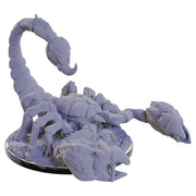 Pathfinder: Deep Cuts: Magma Scorpion - Gray detailed miniature of a scorpion with segmented tail, pincers, and armored body on round base.