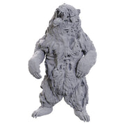 Pathfinder Battles Deep Cuts: Zombie Grizzly Bear - Gray detailed miniature of a standing zombie grizzly bear with tattered fur and exposed ribs.