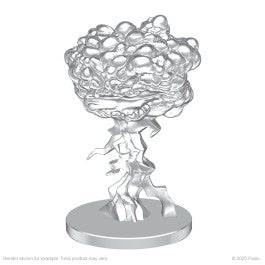 Pathfinder Battles Deep Cuts: Living Thunderclap & Living Whirlwind - Clear plastic miniature of a swirling cloud formation rising from a jagged rocky base on a round stand.