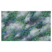 D&D: Icons of the Realms: Sky Battle Mat - Rectangular battle mat with a grid overlay, depicting a cloudy sky with patches of green treetops.