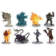 Dungeons & Dragons: Classic Collection: Monsters D-F - Set of eight detailed miniature fantasy monsters in various dynamic poses, featuring earthy, blue, fiery orange, black, and.