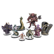 D&D - Classic Collection - Monsters K-N - Set of eight detailed fantasy miniatures featuring creatures and characters in dynamic poses, painted in varied colors.