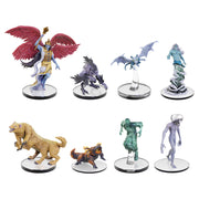 D&D: Icons of the Realms: Journeys through the Radiant Citadel: Monsters Boxed Set - Set of eight detailed D&D miniatures featuring colorful monsters and creatures, each on a clear round base.