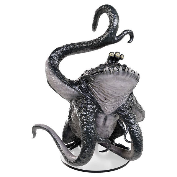 Pathfinder Battles Miniatures: Froghemoth Elder Boxed Miniature (PREORDER) - Dark gray textured Froghemoth miniature with multiple tentacles and prominent eye stalks on a clear round base.