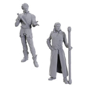 D&D Nolzur's Marvelous Miniatures: Special Edition Baldur's Gate 3: Gale & Astarion - Two unpainted gray resin miniatures depicting fantasy characters; one holds a dagger and wears fitted pants and boots, the.