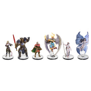 Pathfinder Battles: Gods of Lost Omens Boxed Set - Six detailed fantasy miniature figures with varied poses and colors, including armored warriors, a cloaked rogue, and.