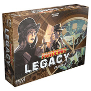 Pandemic Legacy Season 0 - Pandemic Legacy Season 0 board game box featuring spy-themed artwork with characters in vintage clothing and a globe in the.