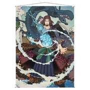 Wall Scroll: Magic the Gathering: Mystical Archives Gambit - Wall scroll featuring a cloaked sorcerer casting a blue magical spell surrounded by swirling mist and dark dragon wings.