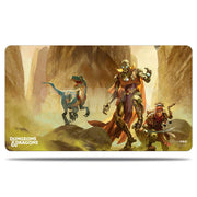 Playmat: Dungeons & Dragons: Eberron Rising - Fantasy-themed Dungeons & Dragons playmat featuring a skeleton warrior, dinosaur, and goblin in a rocky canyon.