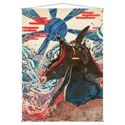 Wall Scroll: Magic the Gathering: Mystical Archives Zenith - Wall scroll featuring a dark-robed figure with glowing eyes holding a glowing blue orb, set against a red and white stylized .