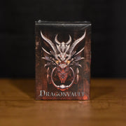 Dragonvault: Original Game - Compact Dragonvault card game box with fierce silver dragon emblem on dark background.