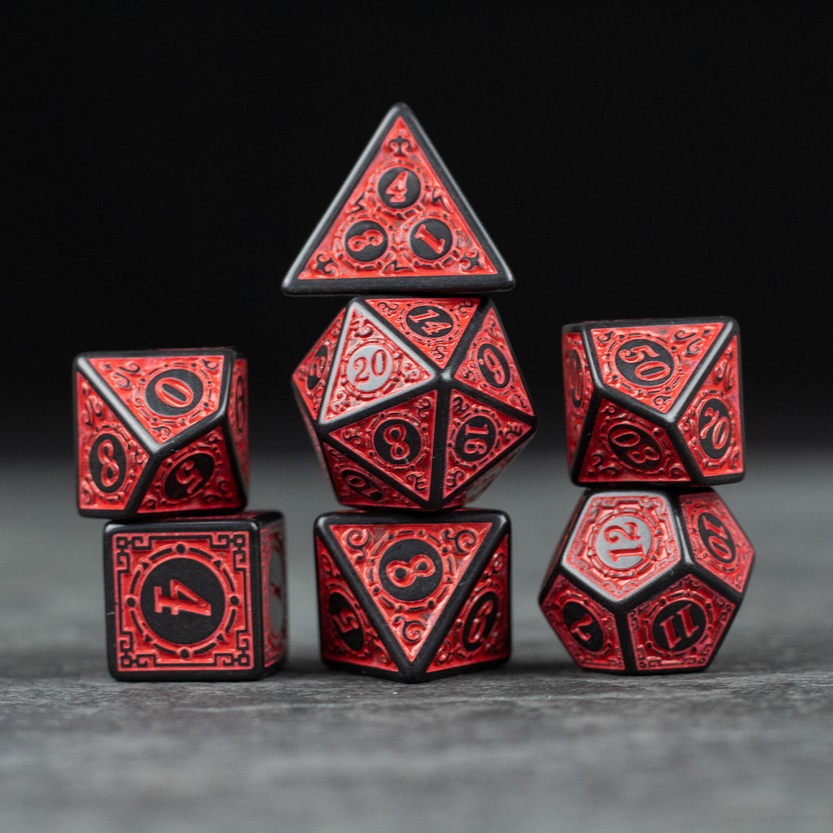 Red Runes Acrylic Dice Set – Riftgate