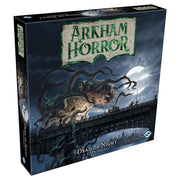 Arkham Horror 3E: The Dead of Night - Arkham Horror 3E Dead of Night expansion box with dark monster and moonlit bridge artwork.